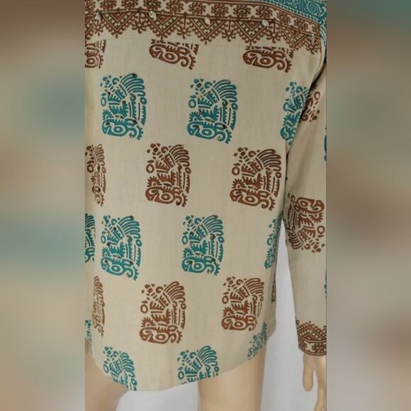 Vtg WestEnd M PasleyPrint EthnicMlticlrd LngslvLinenBlendButtonUp Women Cardigan - Picture 7 of 12